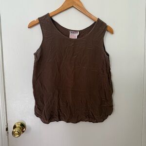 Silktime 100% silk Brown Sleeveless Top Small